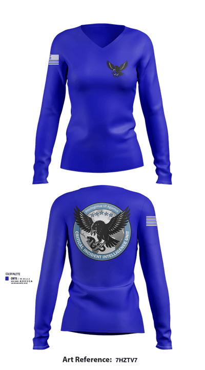 Critical Incident Intelligence Unit 55950160 Women's Long Sleeve V-neck Shirt - 104