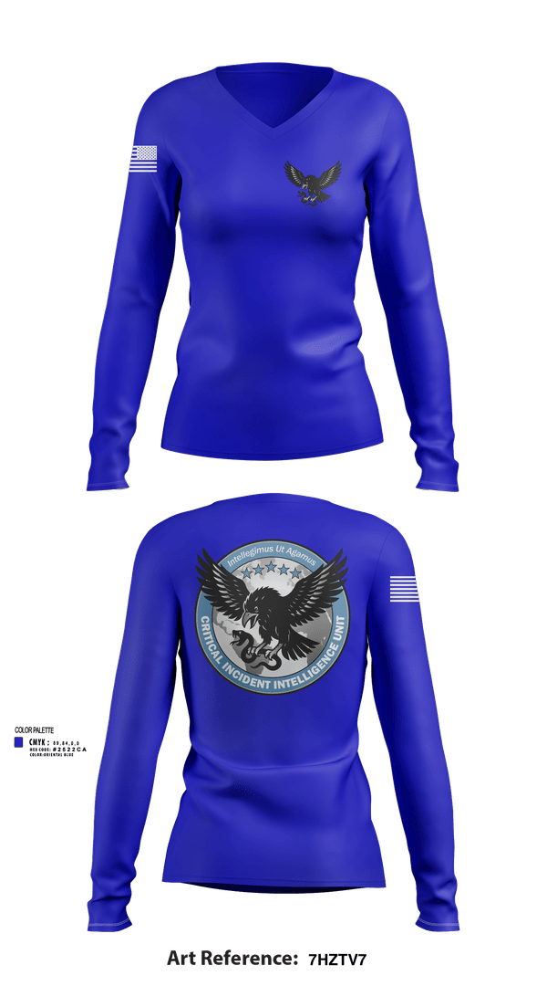 Womens Long Sleeve Vneck Shirt, Critical Incident Intelligence Unit, , Teamtime, Team time, sublimation, custom sports apparel, team uniforms, spirit wear, spiritwear, sports uniforms, custom shirts, team store, custom team store, fundraiser sports, apparel fundraiser
