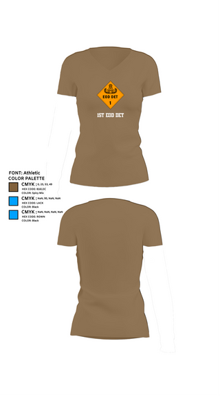 Womens Short Sleeve Vneck Shirt, 1st EOD DET, , Teamtime, Team time, sublimation, custom sports apparel, team uniforms, spirit wear, spiritwear, sports uniforms, custom shirts, team store, custom team store, fundraiser sports, apparel fundraiser