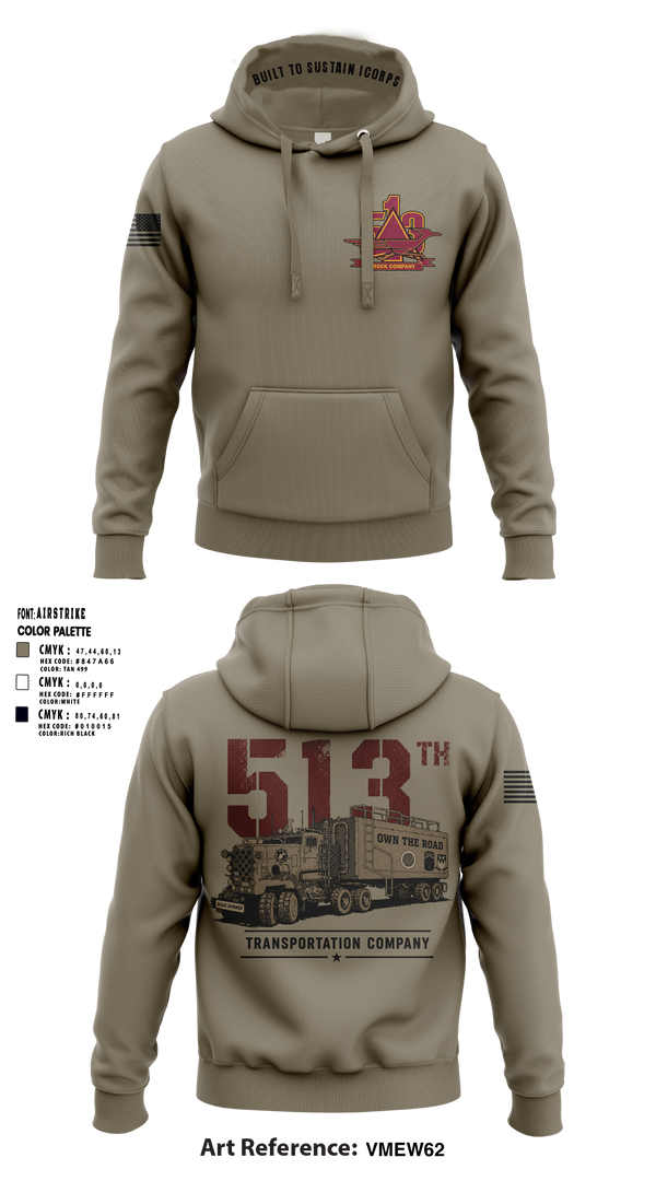 Hoodie, 513th Transportation Company, Army, Teamtime, Team time, sublimation, custom sports apparel, team uniforms, spirit wear, spiritwear, sports uniforms, custom shirts, team store, custom team store, fundraiser sports, apparel fundraiser
