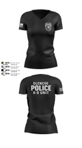 GLENCOE POLICE DEPARTMENT K9 67742238 Women's Short Sleeve V-neck Shirt - 3