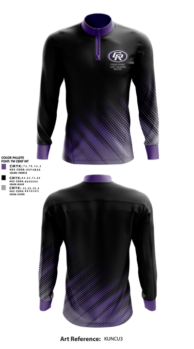 Cedar Ridge Lady Raiders Soccer 57622036 Quarter Zip Jacket - 2