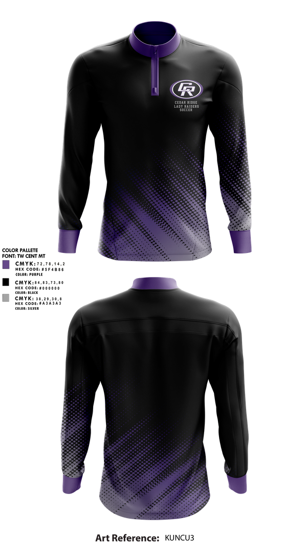 Quarter Zip Jacket, Cedar Ridge Lady Raiders Soccer, Women's Soccer, Teamtime, Team time, sublimation, custom sports apparel, team uniforms, spirit wear, spiritwear, sports uniforms, custom shirts, team store, custom team store, fundraiser sports, apparel fundraiser