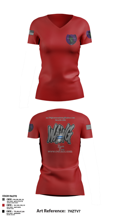 WeAllWeGot~Family First 22026589 Women's Short Sleeve V-neck Shirt - 27