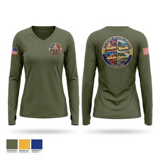 Womens Long Sleeve Vneck Shirt, POLICE ICE, Police, Teamtime, Team time, sublimation, custom sports apparel, team uniforms, spirit wear, spiritwear, sports uniforms, custom shirts, team store, custom team store, fundraiser sports, apparel fundraiser