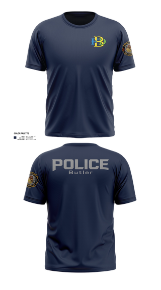 Short Sleeve Performance Shirt, Butler Police Department, Police, Teamtime, Team time, sublimation, custom sports apparel, team uniforms, spirit wear, spiritwear, sports uniforms, custom shirts, team store, custom team store, fundraiser sports, apparel fundraiser