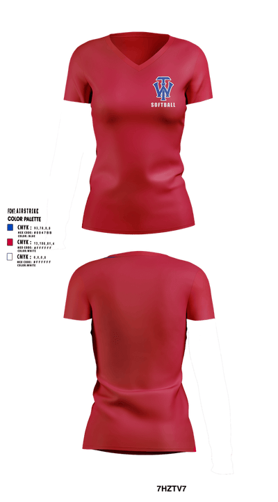 W.I.T. 36754552 Women's Short Sleeve V-neck Shirt - 2
