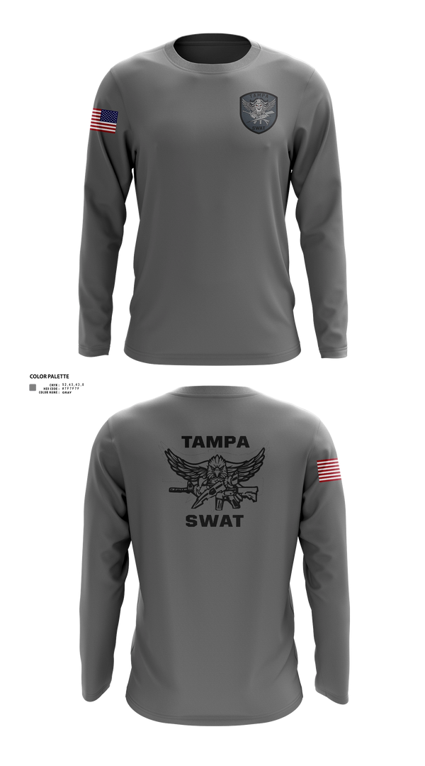 Long Sleeve Performance Shirt, Tampa SWAT, Police, Teamtime, Team time, sublimation, custom sports apparel, team uniforms, spirit wear, spiritwear, sports uniforms, custom shirts, team store, custom team store, fundraiser sports, apparel fundraiser