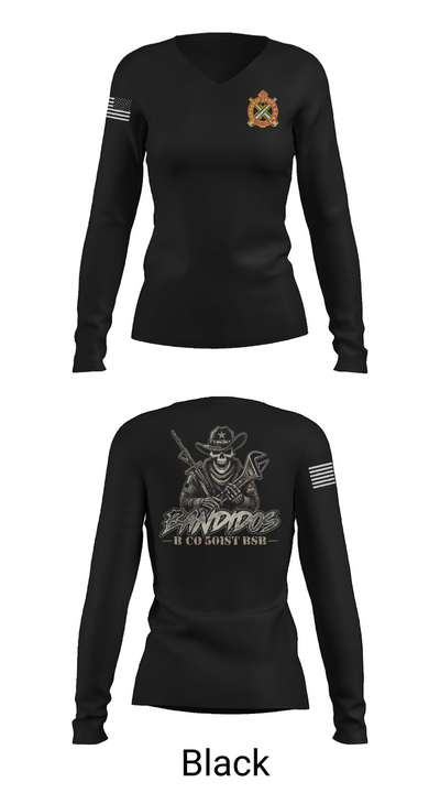 501st BSB, B Company 7979592 Women's Long Sleeve V-neck Shirt - 37
