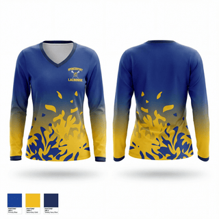 Womens Long Sleeve Vneck Shirt, Spencerport Lacrosse, Men's Lacrosse, Teamtime, Team time, sublimation, custom sports apparel, team uniforms, spirit wear, spiritwear, sports uniforms, custom shirts, team store, custom team store, fundraiser sports, apparel fundraiser