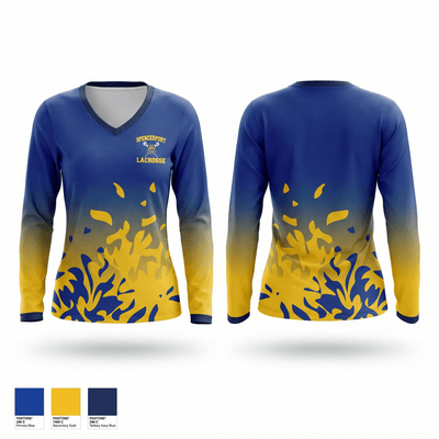 Spencerport Lacrosse 49891809 Women's Long Sleeve V-neck Shirt - 1
