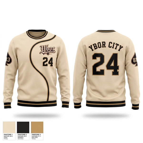 Crew Neck Sweatshirt, Ybor City Aces, Baseball, Teamtime, Team time, sublimation, custom sports apparel, team uniforms, spirit wear, spiritwear, sports uniforms, custom shirts, team store, custom team store, fundraiser sports, apparel fundraiser