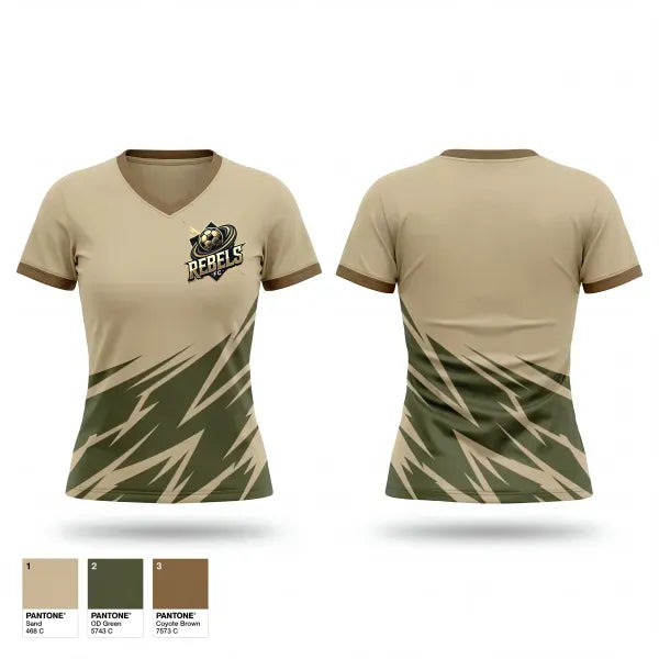 Womens Short Sleeve Vneck Shirt, Rebels FC, Men's Soccer, Teamtime, Team time, sublimation, custom sports apparel, team uniforms, spirit wear, spiritwear, sports uniforms, custom shirts, team store, custom team store, fundraiser sports, apparel fundraiser