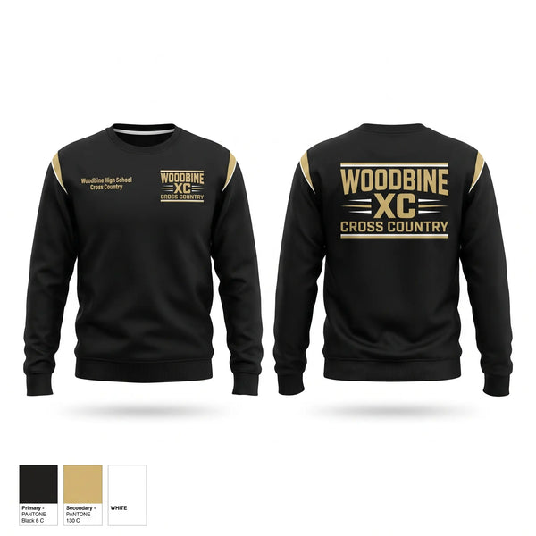 Crew Neck Sweatshirt, Woodbine High School Cross Country, Cross Country, Teamtime, Team time, sublimation, custom sports apparel, team uniforms, spirit wear, spiritwear, sports uniforms, custom shirts, team store, custom team store, fundraiser sports, apparel fundraiser