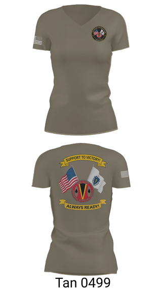 Womens Short Sleeve Vneck Shirt, HHC 151st RSG, Army, Teamtime, Team time, sublimation, custom sports apparel, team uniforms, spirit wear, spiritwear, sports uniforms, custom shirts, team store, custom team store, fundraiser sports, apparel fundraiser