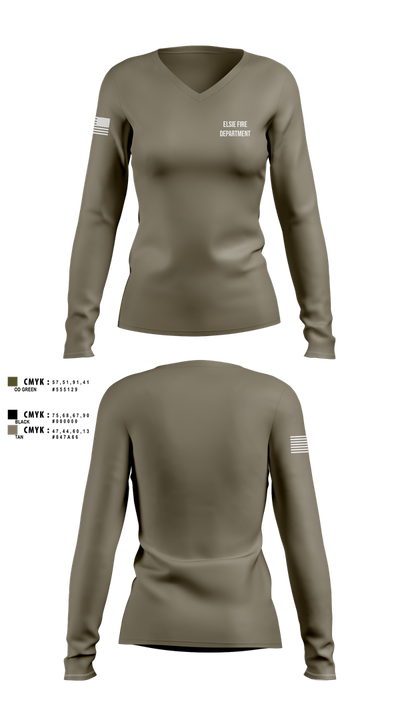 Elsie Fire Department 41046242 Women's Long Sleeve V-neck Shirt - 102