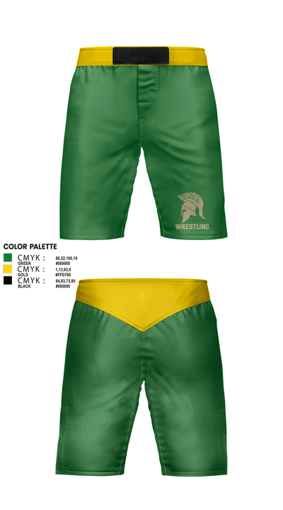 Auburn Trojan Wrestling 5731450 Fight Shorts - 1