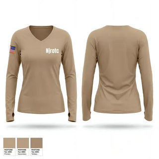Womens Long Sleeve Vneck Shirt, Njrotc, Navy, Teamtime, Team time, sublimation, custom sports apparel, team uniforms, spirit wear, spiritwear, sports uniforms, custom shirts, team store, custom team store, fundraiser sports, apparel fundraiser