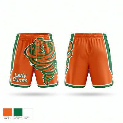Lady Canes Athletic Shorts With Pockets - 1