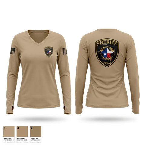 Womens Long Sleeve Vneck Shirt, McLennan County Sheriff’s Office, Police, Teamtime, Team time, sublimation, custom sports apparel, team uniforms, spirit wear, spiritwear, sports uniforms, custom shirts, team store, custom team store, fundraiser sports, apparel fundraiser