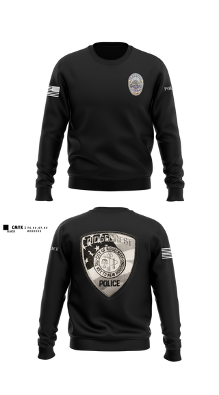 Crew Neck Sweatshirt, Ridgecrest Police Department, Police, Teamtime, Team time, sublimation, custom sports apparel, team uniforms, spirit wear, spiritwear, sports uniforms, custom shirts, team store, custom team store, fundraiser sports, apparel fundraiser
