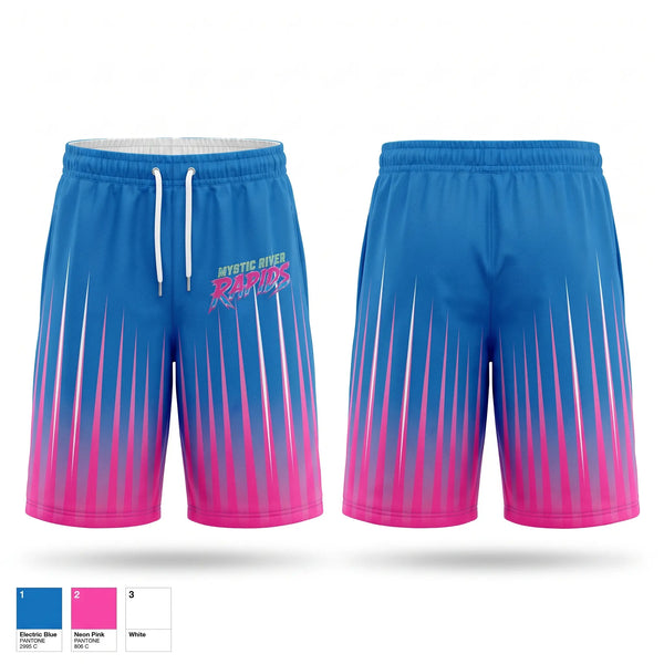 Athletic Shorts With Pockets, Mystic River Rapids, Baseball, Teamtime, Team time, sublimation, custom sports apparel, team uniforms, spirit wear, spiritwear, sports uniforms, custom shirts, team store, custom team store, fundraiser sports, apparel fundraiser