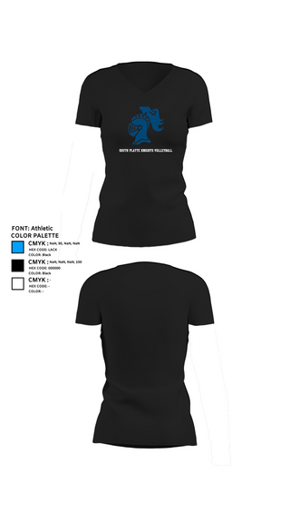 Womens Short Sleeve Vneck Shirt, South Platte Knights Volleyball, Women's Volleyball, Teamtime, Team time, sublimation, custom sports apparel, team uniforms, spirit wear, spiritwear, sports uniforms, custom shirts, team store, custom team store, fundraiser sports, apparel fundraiser