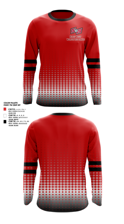 Niles West Wolfettes Dance 83558148 Long Sleeve Performance Shirt 1