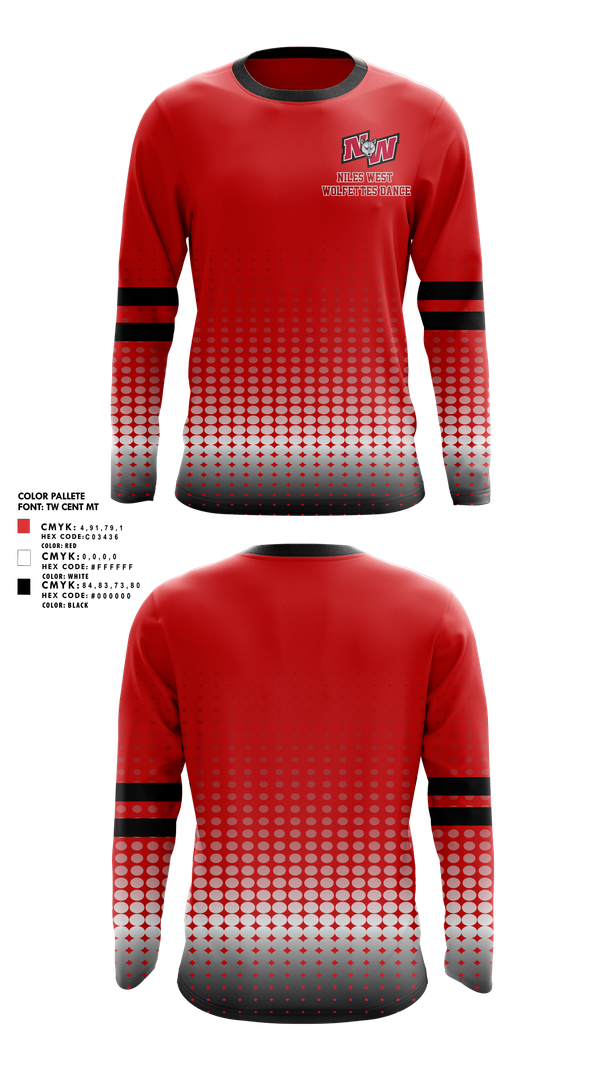 Long Sleeve Performance Shirt, Niles West Wolfettes Dance, Spirit Store, Teamtime, Team time, sublimation, custom sports apparel, team uniforms, spirit wear, spiritwear, sports uniforms, custom shirts, team store, custom team store, fundraiser sports, apparel fundraiser