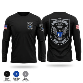 Long Sleeve Performance Shirt, PERRY POLICE DEPARTMENT, Police, Teamtime, Team time, sublimation, custom sports apparel, team uniforms, spirit wear, spiritwear, sports uniforms, custom shirts, team store, custom team store, fundraiser sports, apparel fundraiser