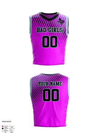 Womens Basketball Jersey, Texas Bad Girls, Women's Basketball, Teamtime, Team time, sublimation, custom sports apparel, team uniforms, spirit wear, spiritwear, sports uniforms, custom shirts, team store, custom team store, fundraiser sports, apparel fundraiser