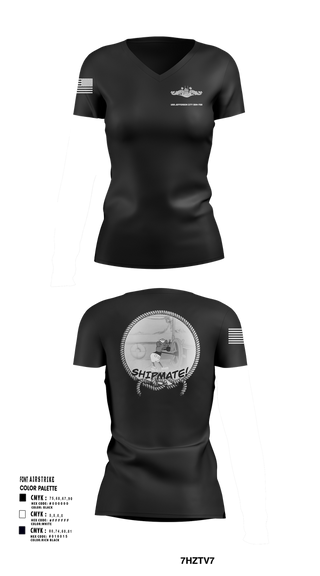 Womens Short Sleeve Vneck Shirt, USS Jefferson City FCPOA, Navy, Teamtime, Team time, sublimation, custom sports apparel, team uniforms, spirit wear, spiritwear, sports uniforms, custom shirts, team store, custom team store, fundraiser sports, apparel fundraiser