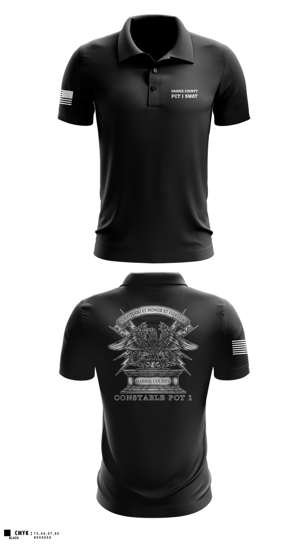 Short Sleeve Performance Polo, Harris county pct 1 swat, Police, Teamtime, Team time, sublimation, custom sports apparel, team uniforms, spirit wear, spiritwear, sports uniforms, custom shirts, team store, custom team store, fundraiser sports, apparel fundraiser