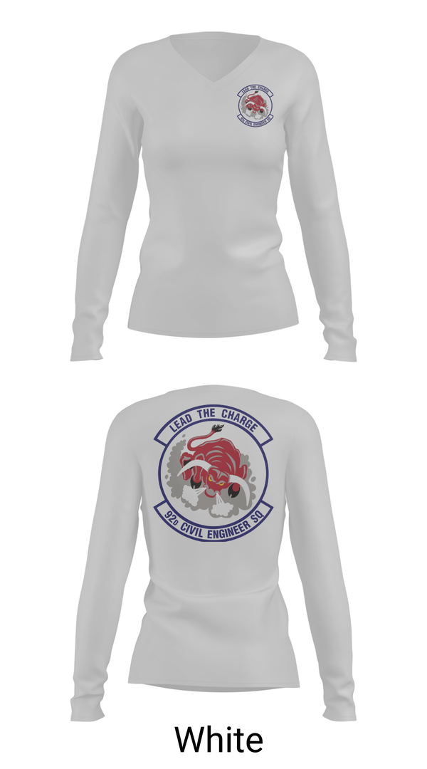 Womens Long Sleeve Vneck Shirt, 92 CES, Air Force, Teamtime, Team time, sublimation, custom sports apparel, team uniforms, spirit wear, spiritwear, sports uniforms, custom shirts, team store, custom team store, fundraiser sports, apparel fundraiser