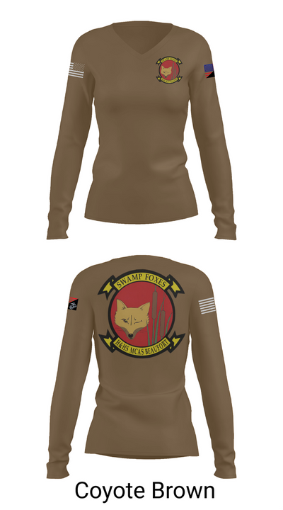 Headquarters & Headquarters Squadron 11394515 Women's Long Sleeve V-neck Shirt - 17