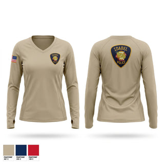 Womens Long Sleeve Vneck Shirt, Idabel police, Police, Teamtime, Team time, sublimation, custom sports apparel, team uniforms, spirit wear, spiritwear, sports uniforms, custom shirts, team store, custom team store, fundraiser sports, apparel fundraiser