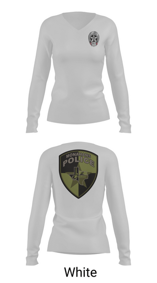 Womens Long Sleeve Vneck Shirt, MONAHANS POLICE DEPARTMENT, Police, Teamtime, Team time, sublimation, custom sports apparel, team uniforms, spirit wear, spiritwear, sports uniforms, custom shirts, team store, custom team store, fundraiser sports, apparel fundraiser