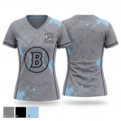 Oklahoma Braves 79825689 Women's Short Sleeve V-neck Shirt - 1
