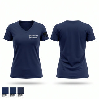 Womens Short Sleeve Vneck Shirt, Pleasant Hill Fire District, Fire Department, Teamtime, Team time, sublimation, custom sports apparel, team uniforms, spirit wear, spiritwear, sports uniforms, custom shirts, team store, custom team store, fundraiser sports, apparel fundraiser