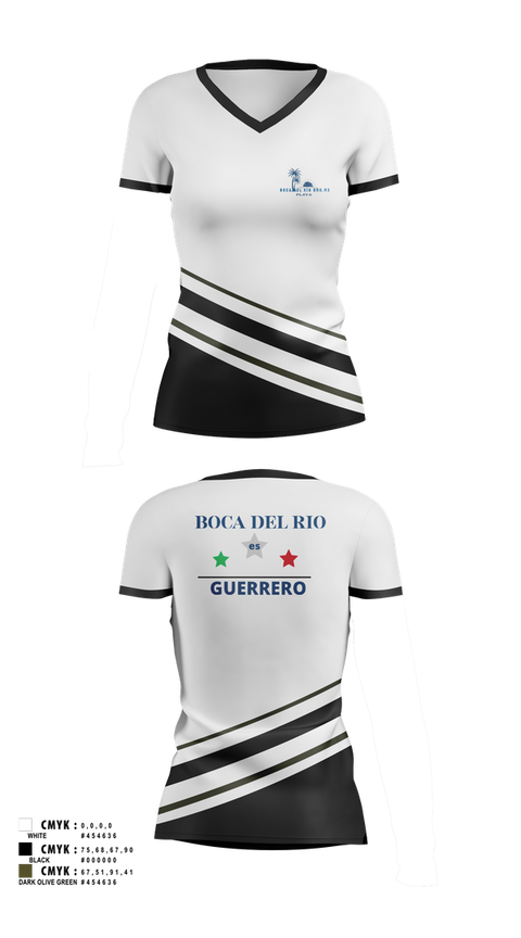 Womens Short Sleeve Vneck Shirt, Playa Boca del Rio Gro.Mx, Golf, Teamtime, Team time, sublimation, custom sports apparel, team uniforms, spirit wear, spiritwear, sports uniforms, custom shirts, team store, custom team store, fundraiser sports, apparel fundraiser