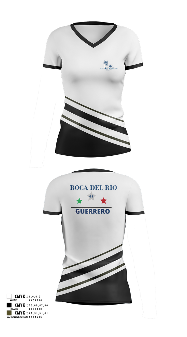 Womens Short Sleeve Vneck Shirt, Playa Boca del Rio Gro.Mx, Golf, Teamtime, Team time, sublimation, custom sports apparel, team uniforms, spirit wear, spiritwear, sports uniforms, custom shirts, team store, custom team store, fundraiser sports, apparel fundraiser