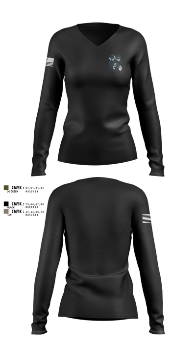 Central Division Bike Unit 12867827 Women's Long Sleeve V-neck Shirt - 100