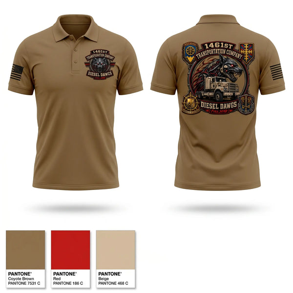 Short Sleeve Performance Polo, 1461st Transportation Company, National Guard, Teamtime, Team time, sublimation, custom sports apparel, team uniforms, spirit wear, spiritwear, sports uniforms, custom shirts, team store, custom team store, fundraiser sports, apparel fundraiser