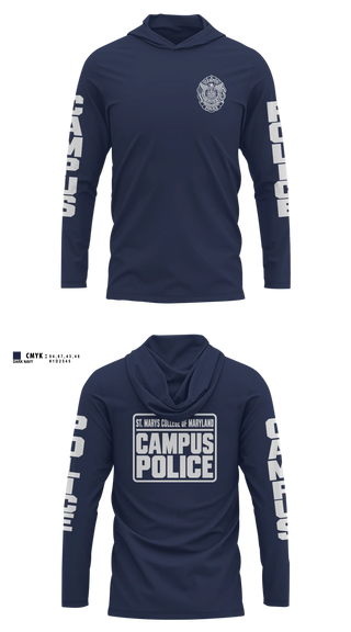 St. Marys College of Maryland Campus Police Long Sleeve hooded sunshirt - 12