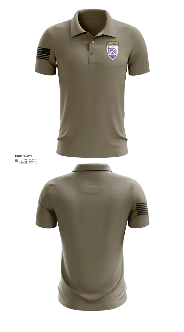 Short Sleeve Performance Polo, 360 CA BDE (Airborne), Army, Teamtime, Team time, sublimation, custom sports apparel, team uniforms, spirit wear, spiritwear, sports uniforms, custom shirts, team store, custom team store, fundraiser sports, apparel fundraiser