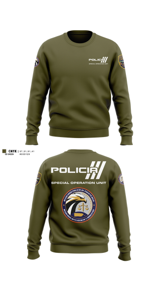 Crew Neck Sweatshirt, Inteligencia criminal, Police, Teamtime, Team time, sublimation, custom sports apparel, team uniforms, spirit wear, spiritwear, sports uniforms, custom shirts, team store, custom team store, fundraiser sports, apparel fundraiser