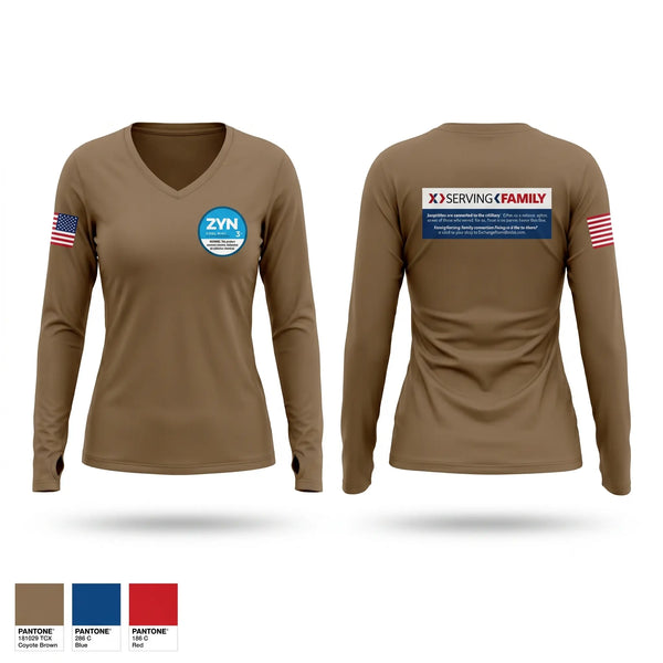 Womens Long Sleeve Vneck Shirt, Foward Support Company, Army, Teamtime, Team time, sublimation, custom sports apparel, team uniforms, spirit wear, spiritwear, sports uniforms, custom shirts, team store, custom team store, fundraiser sports, apparel fundraiser