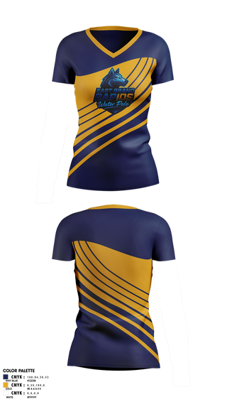 Womens Short Sleeve Vneck Shirt, East Grand Rapids, Water Polo, Teamtime, Team time, sublimation, custom sports apparel, team uniforms, spirit wear, spiritwear, sports uniforms, custom shirts, team store, custom team store, fundraiser sports, apparel fundraiser