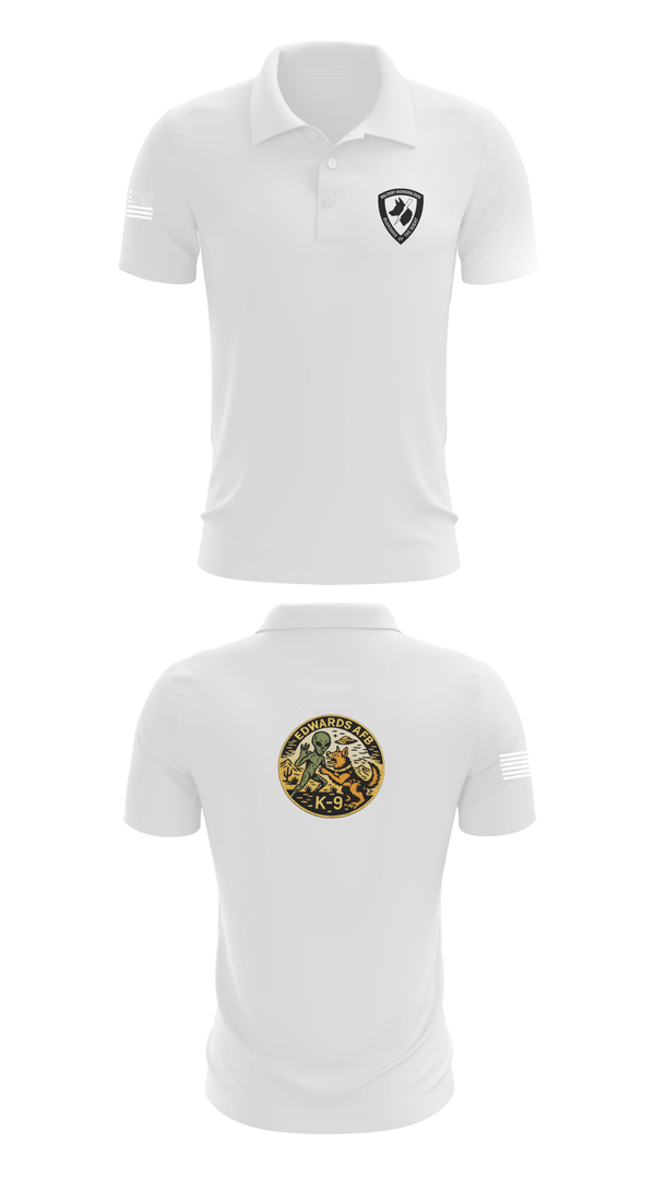 Short Sleeve Performance Polo, 412th Military Working Dog, Air Force, Teamtime, Team time, sublimation, custom sports apparel, team uniforms, spirit wear, spiritwear, sports uniforms, custom shirts, team store, custom team store, fundraiser sports, apparel fundraiser