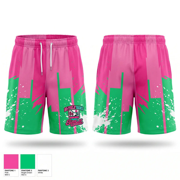 Athletic Shorts With Pockets, Hi’Yield’Hers 10u, Softball, Teamtime, Team time, sublimation, custom sports apparel, team uniforms, spirit wear, spiritwear, sports uniforms, custom shirts, team store, custom team store, fundraiser sports, apparel fundraiser